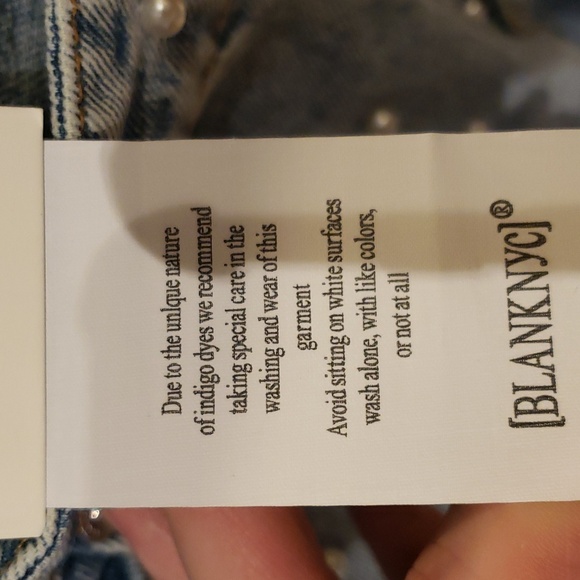 Nwt BLANK NYC Pearl Embellished Jeans 25 size - Picture 10 of 11